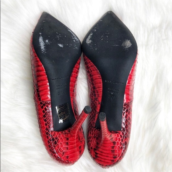 Dolce & Gabbana Pump Red Python Heels - Picture 4 of 8